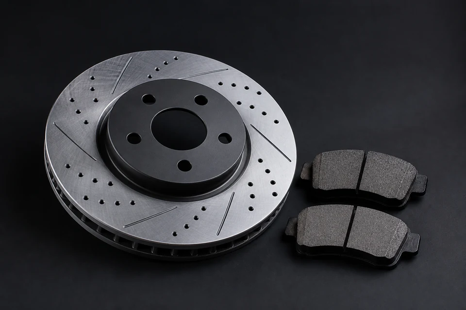 New brake rotor and pads